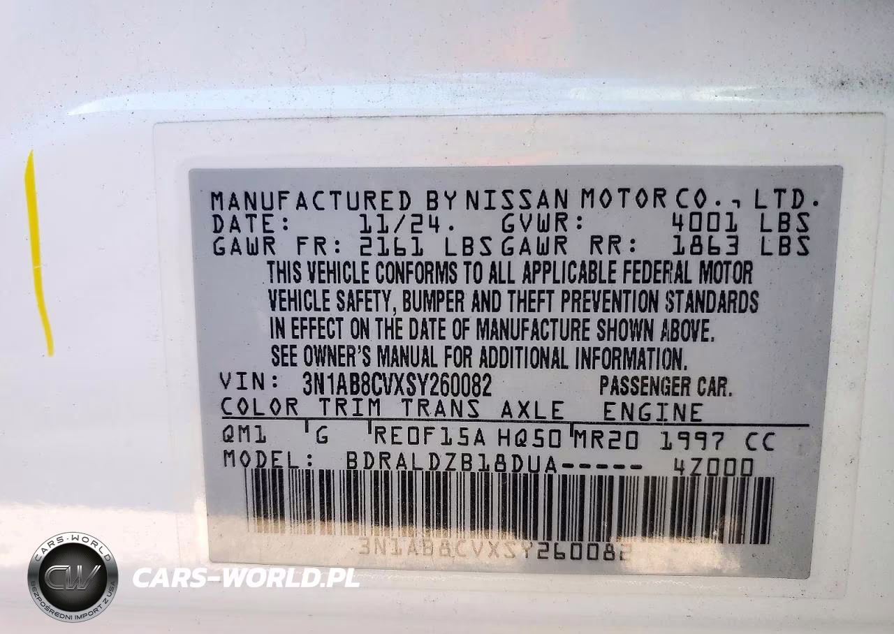2025 Nissan Sentra Sv VIN:3N1AB8CVXSY260082 - 12