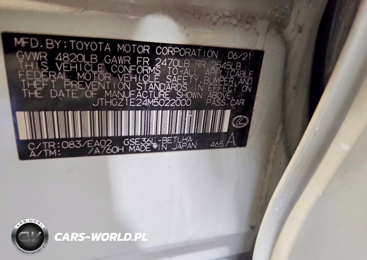 2021 Lexus Is 350 F Sport VIN:JTHGZ1E24M5022000 - 12