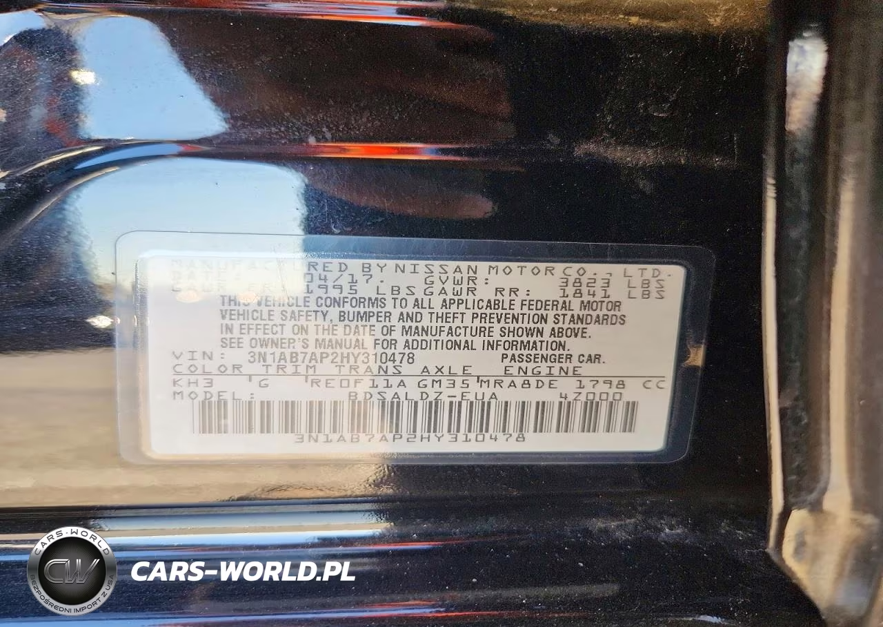2017 Nissan Sentra Sv VIN:3N1AB7AP2HY310478 - 12