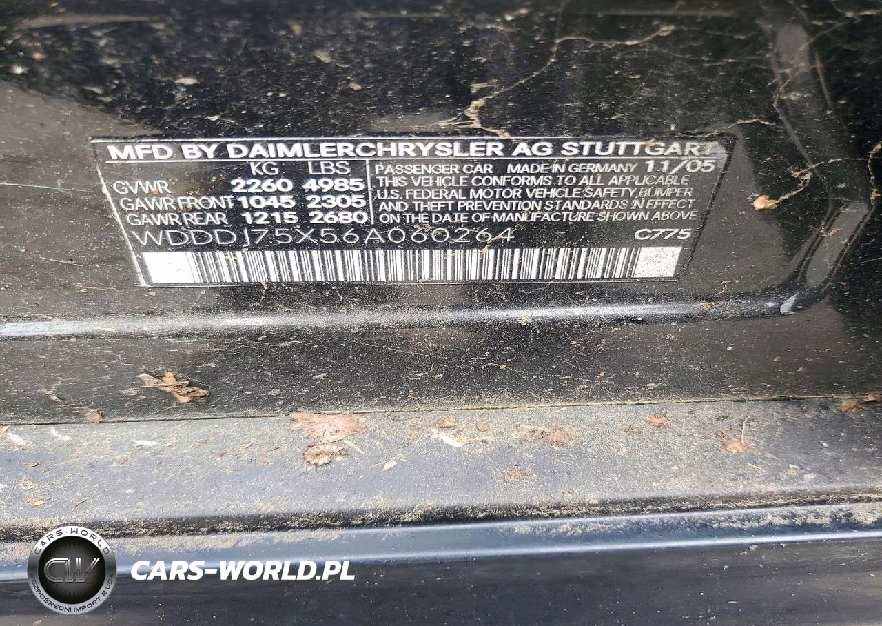 2006 Mercedes-Benz Cls 500C VIN:WDDDJ75X56A060264 - 12