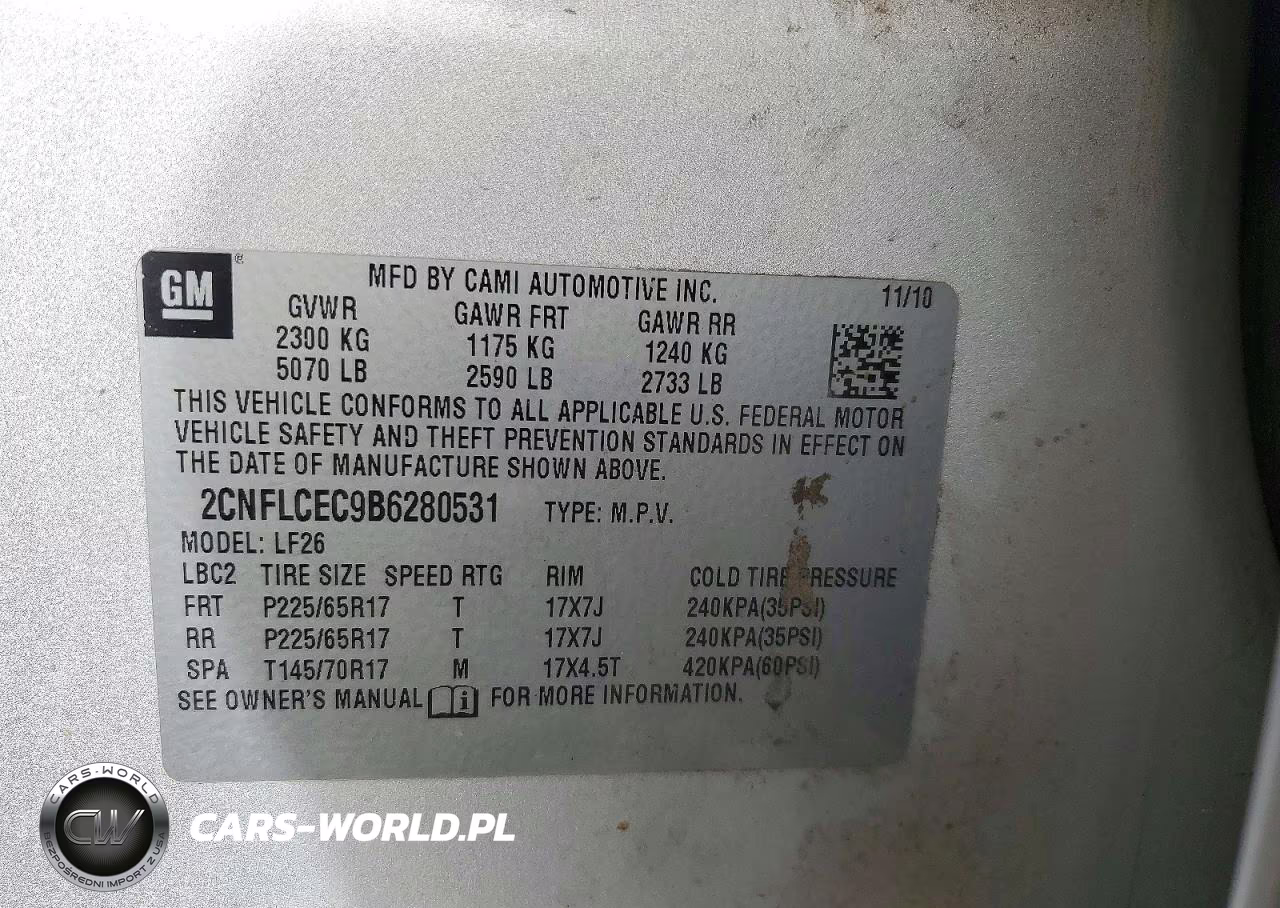 2011 Chevrolet Equinox Ls VIN:2CNFLCEC9B6280531 - 13