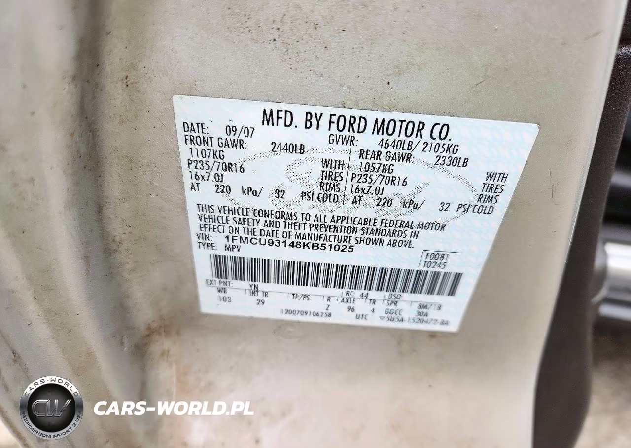 2008 Ford Escape Xlt VIN:1FMCU93148KB51025 - 13
