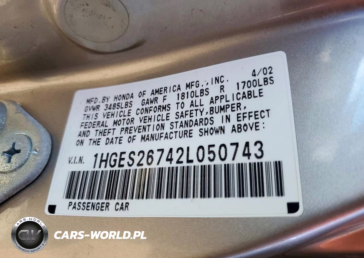 2002 Honda Civic Ex VIN:1HGES26742L050743 - 12