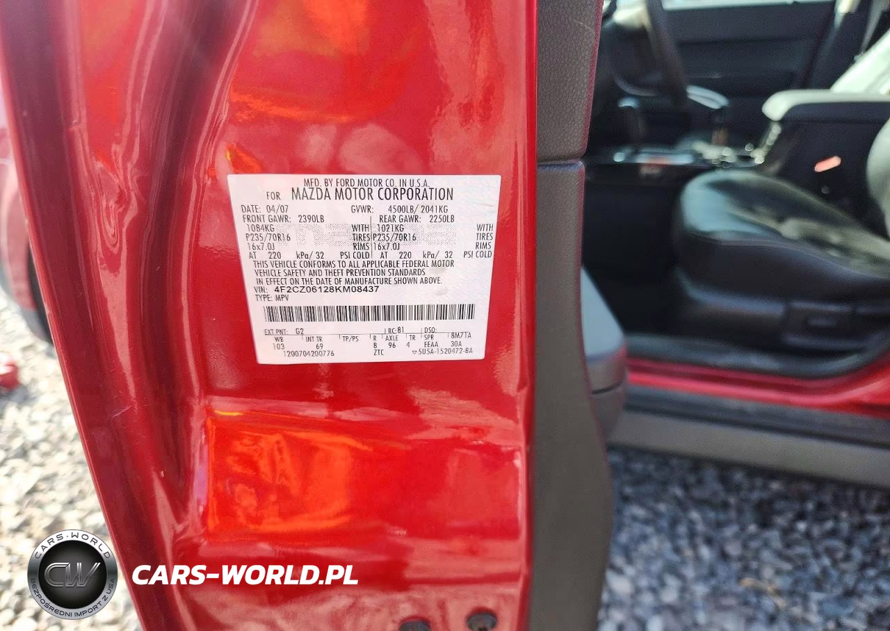 2008 Mazda Tribute VIN:4F2CZ06128KM08437 - 12