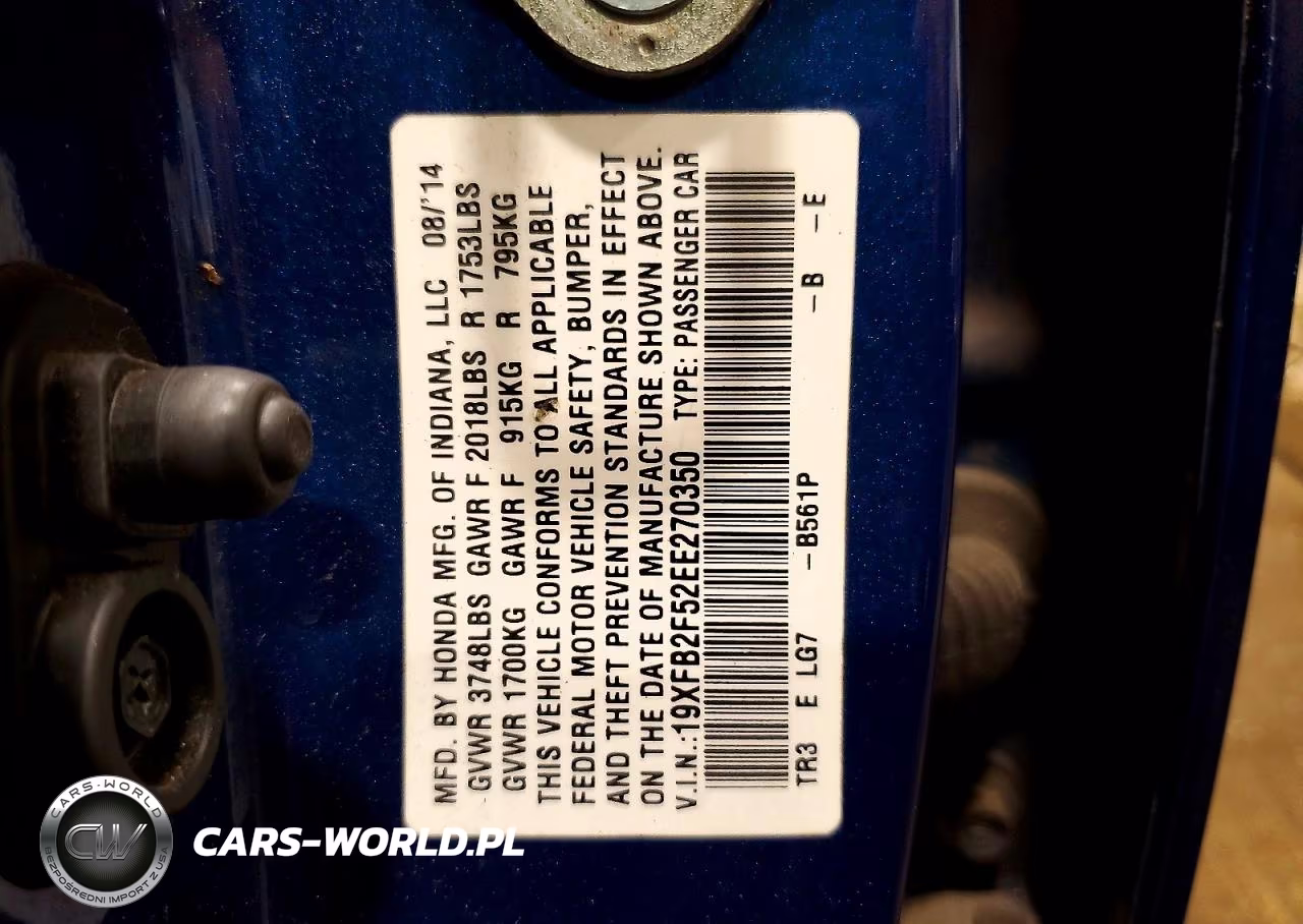 2014 Honda Civic Lx VIN:19XFB2F52EE270350 - 13