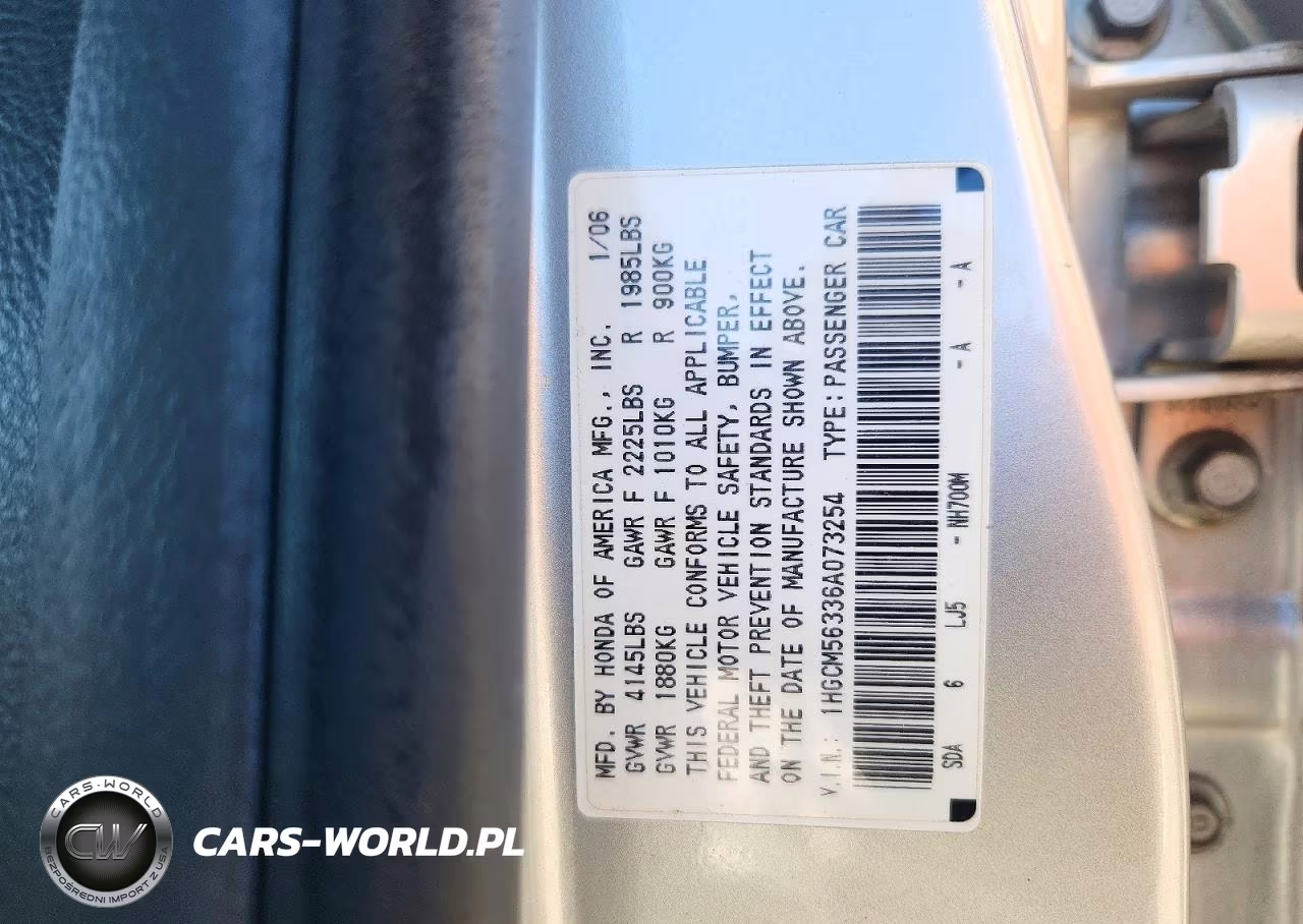 2006 Honda Accord Se VIN:1HGCM56336A073254 - 12