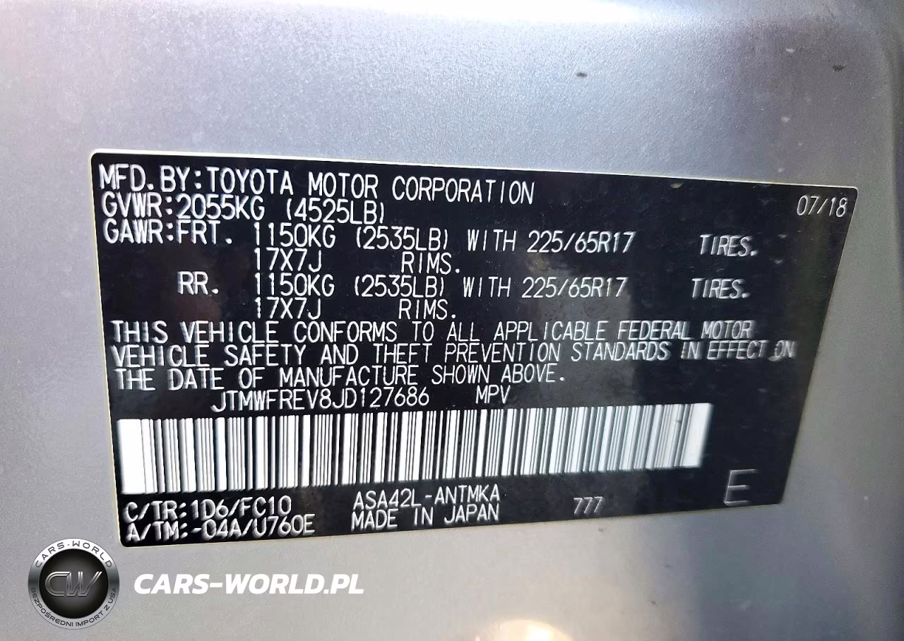 2018 Toyota Rav4 Xle VIN:JTMWFREV8JD127686 - 13