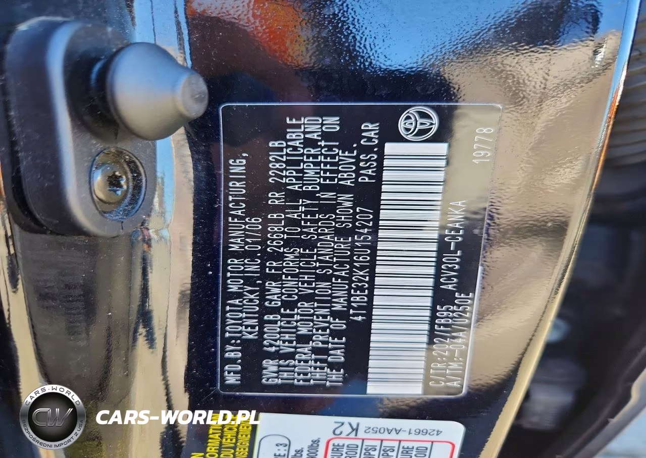 2006 Toyota Camry Le VIN:4T1BE32K16U154207 - 12