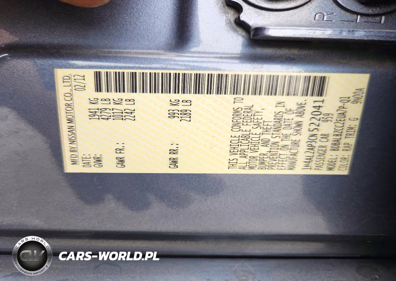 2012 Nissan Altima 2.5 VIN:1N4AL2AP3CN522041 - 13