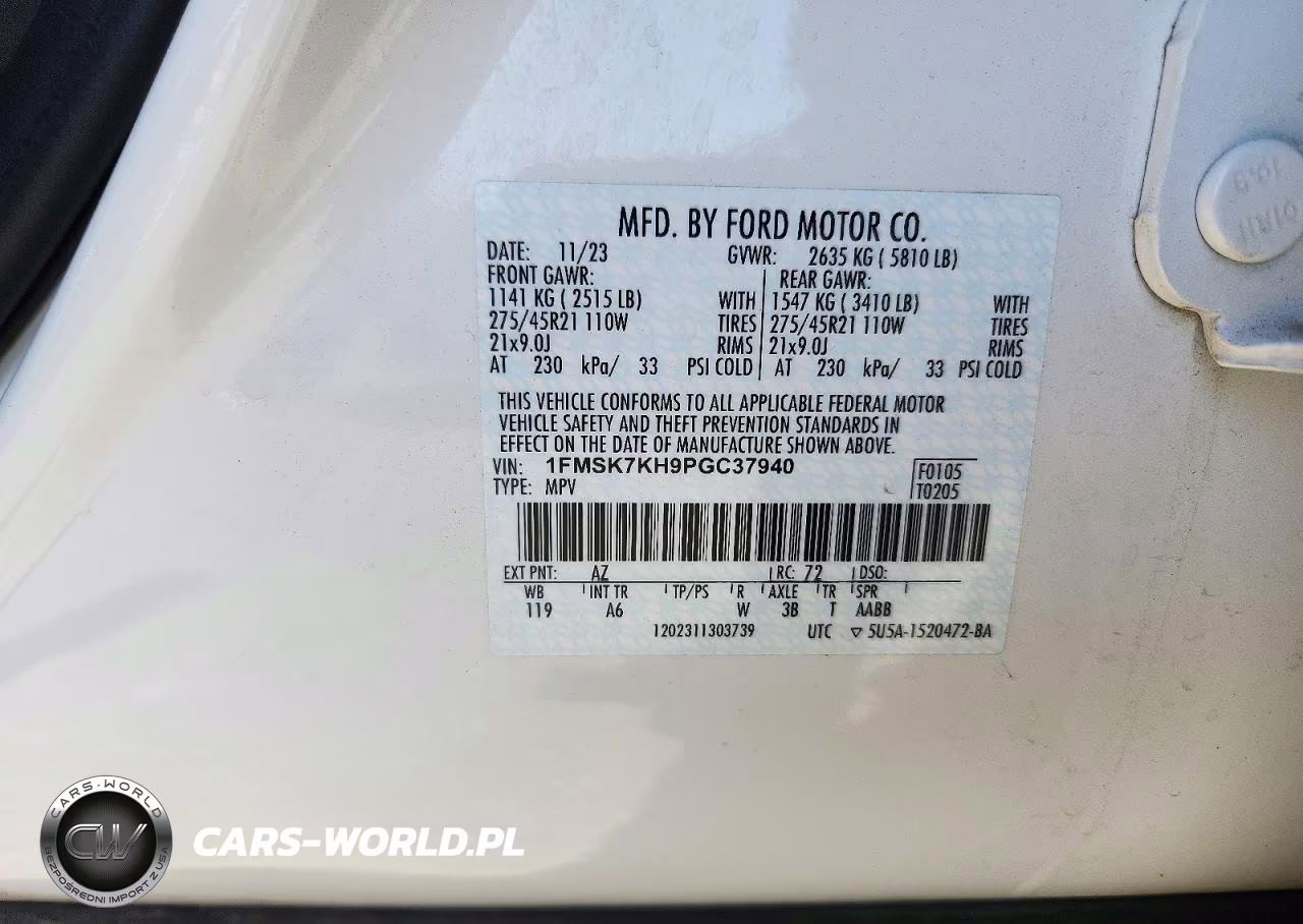 2023 Ford Explorer St-Line VIN:1FMSK7KH9PGC37940 - 14