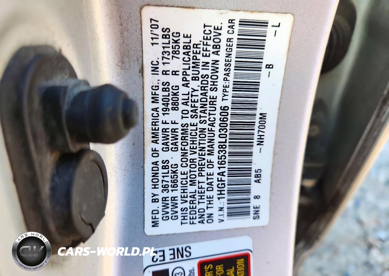 2008 Honda Civic Lx VIN:1HGFA16538L030606 - 12