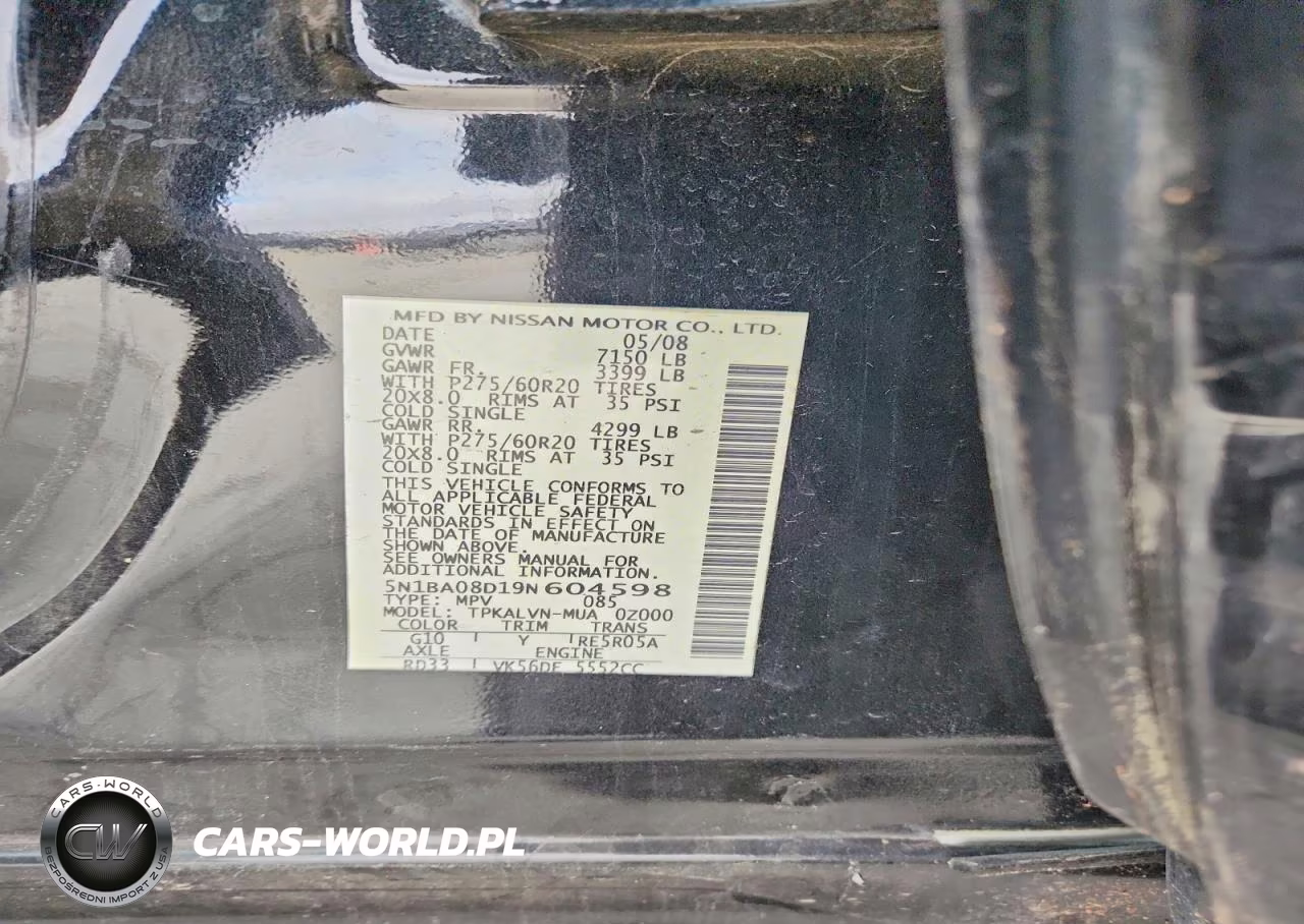 2009 Nissan Armada Se VIN:5N1BA08D19N604598 - 13