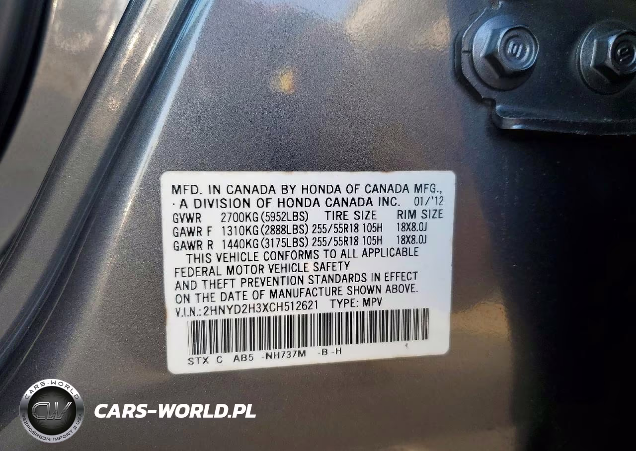 2012 Acura Mdx Technology VIN:2HNYD2H3XCH512621 - 13