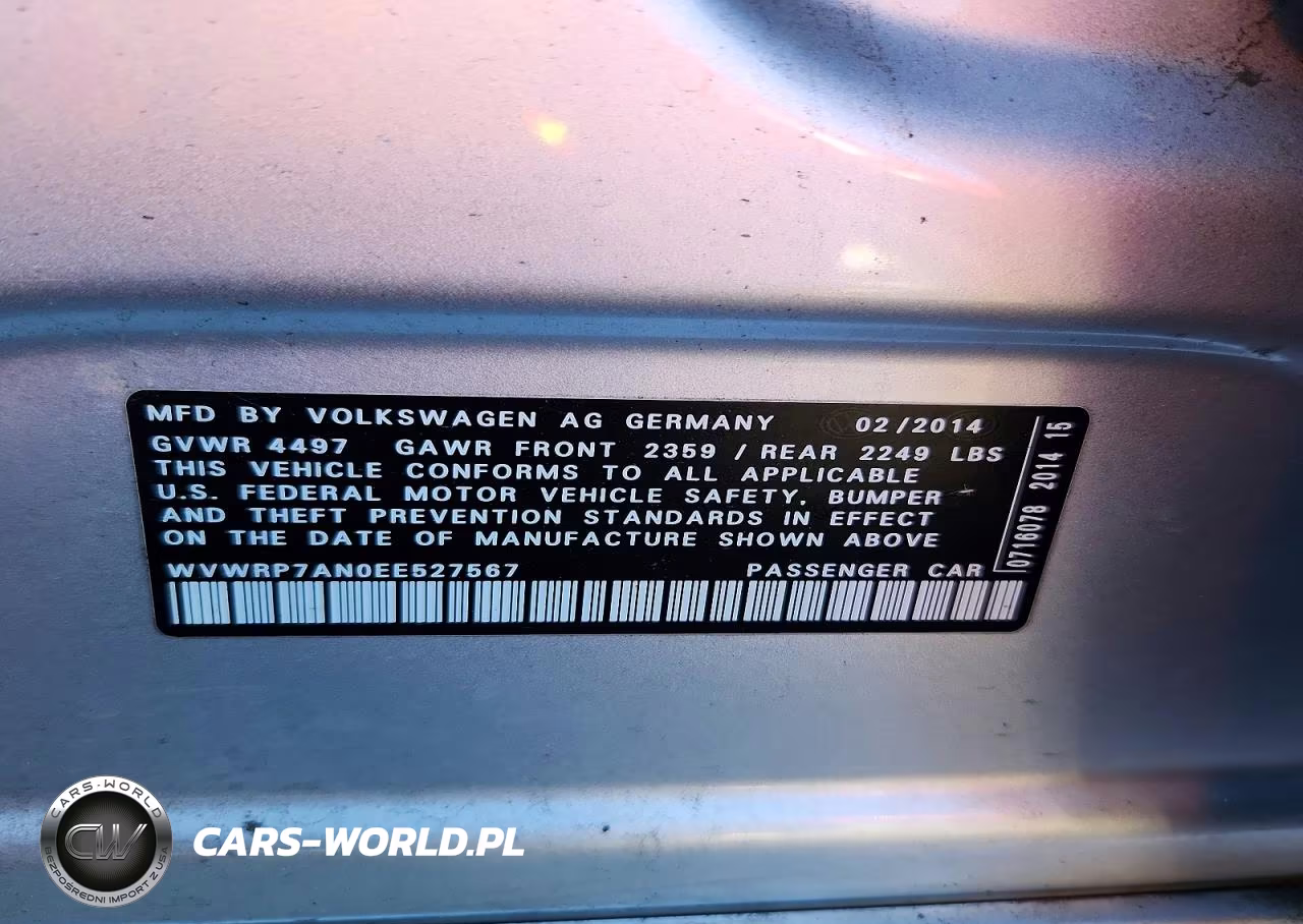 2014 Volkswagen Cc Luxury VIN:WVWRP7AN0EE527567 - 12