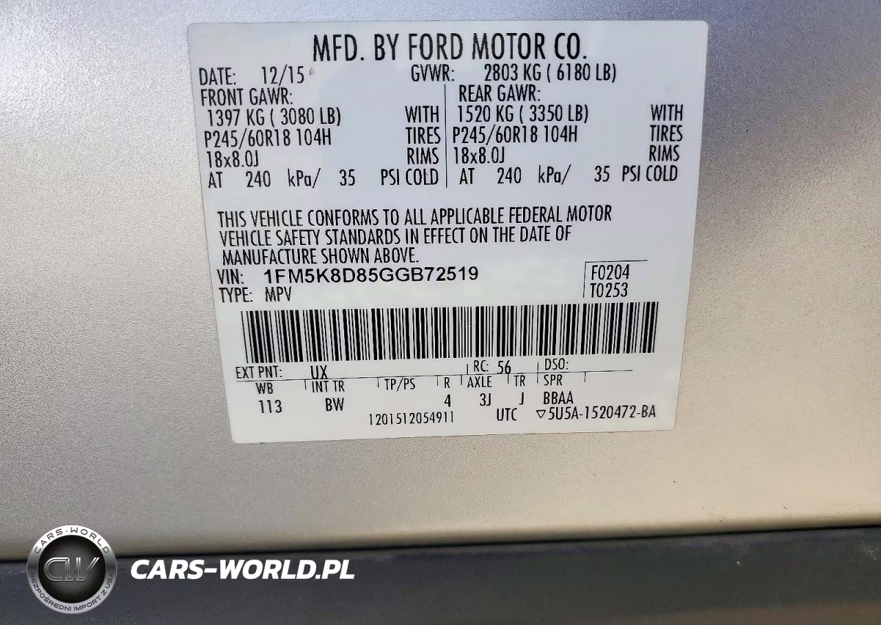 2016 Ford Explorer Xlt VIN:1FM5K8D85GGB72519 - 14