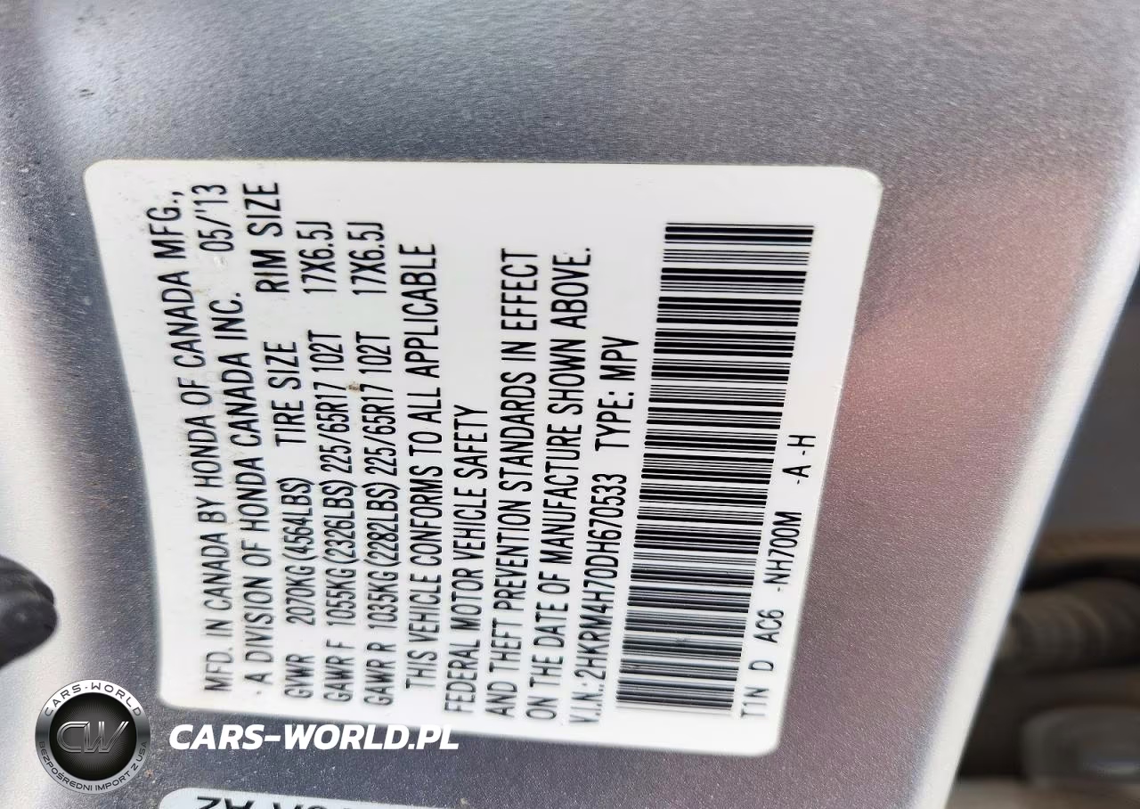 2013 Honda Cr-V Exl VIN:2HKRM4H70DH670533 - 12