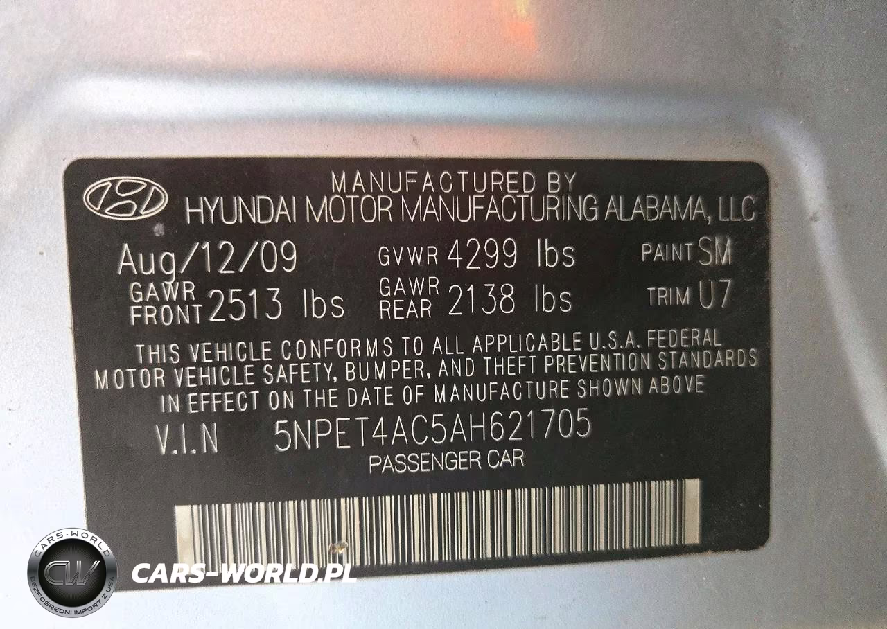 2010 Hyundai Sonata Gls VIN:5NPET4AC5AH621705 - 12