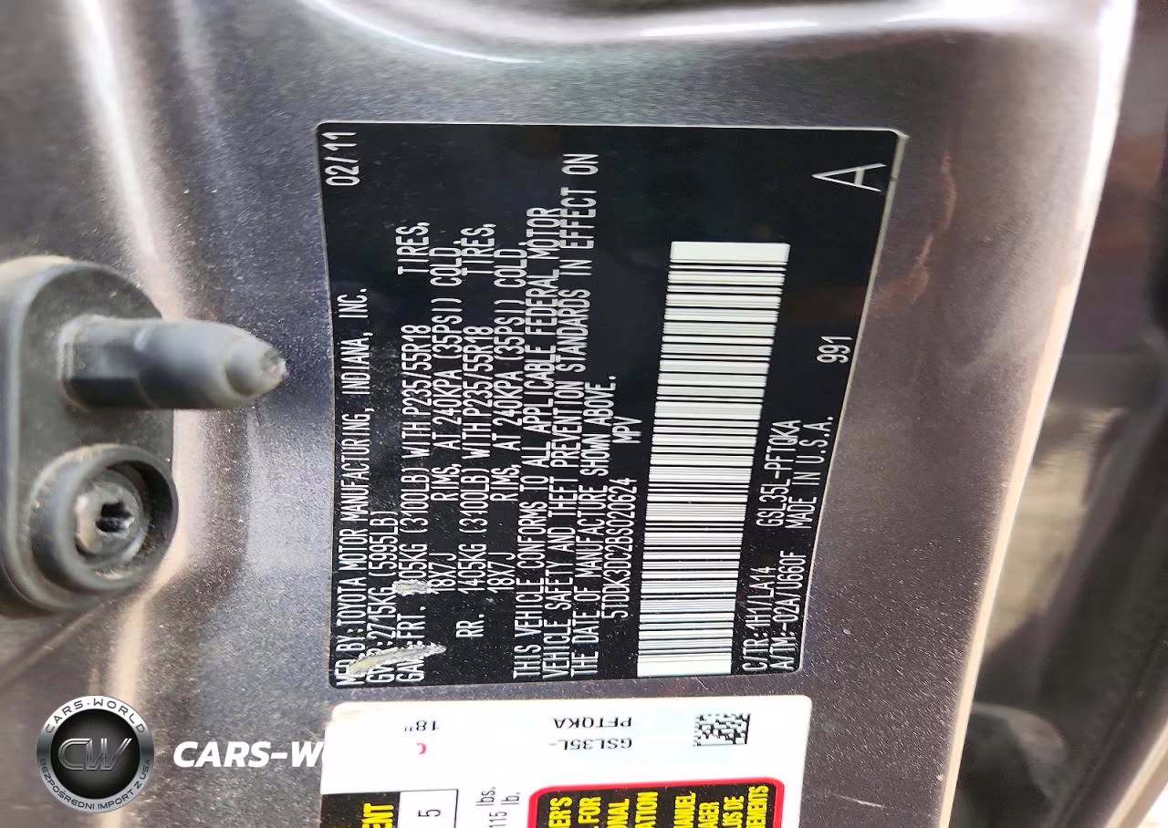2011 Toyota Sienna Limited 7-Passenger VIN:5TDDK3DC2BS020624 - 13