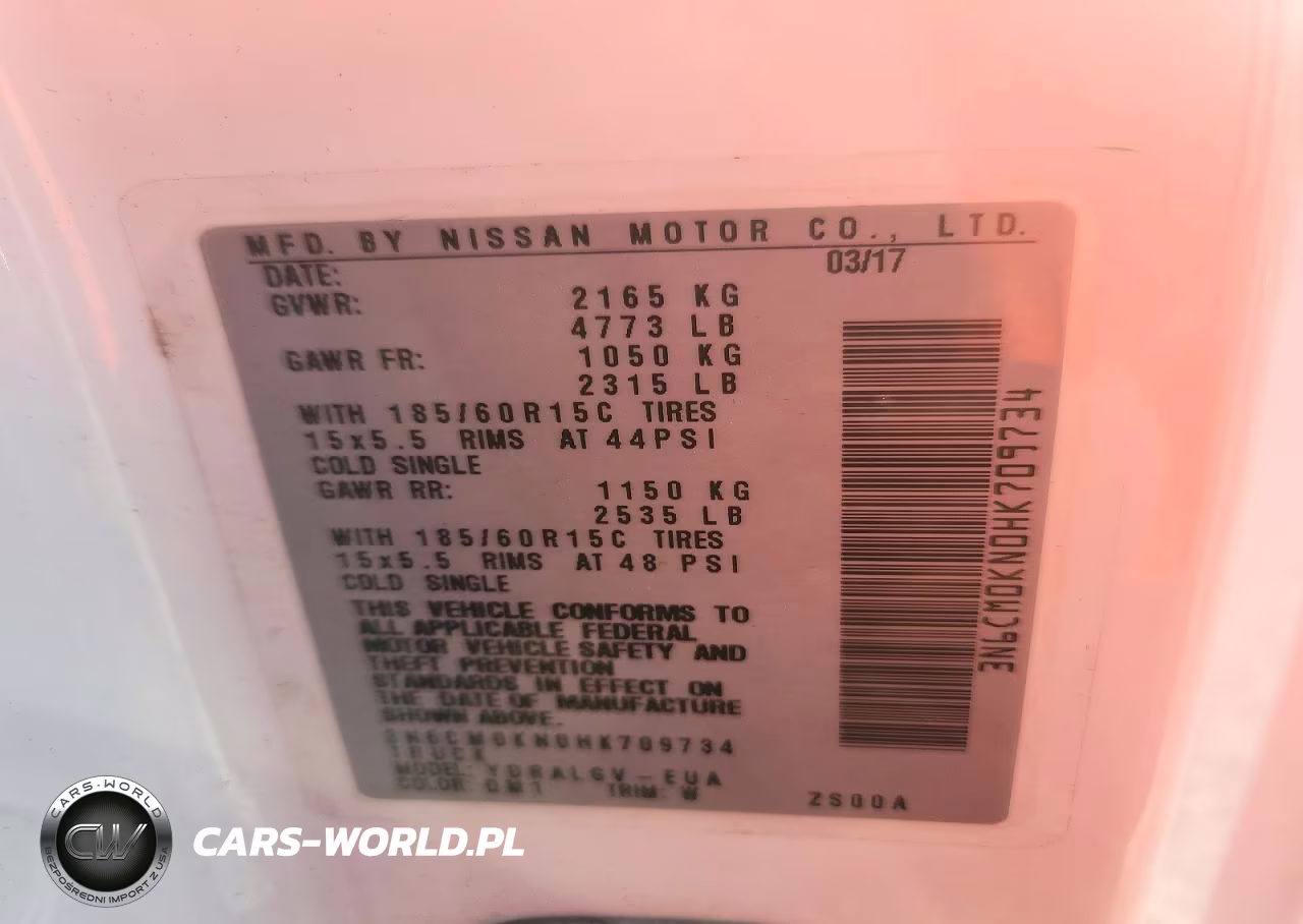 2017 Nissan Nv200 Sv Delivery Van VIN:3N6CM0KN0HK709734 - 14