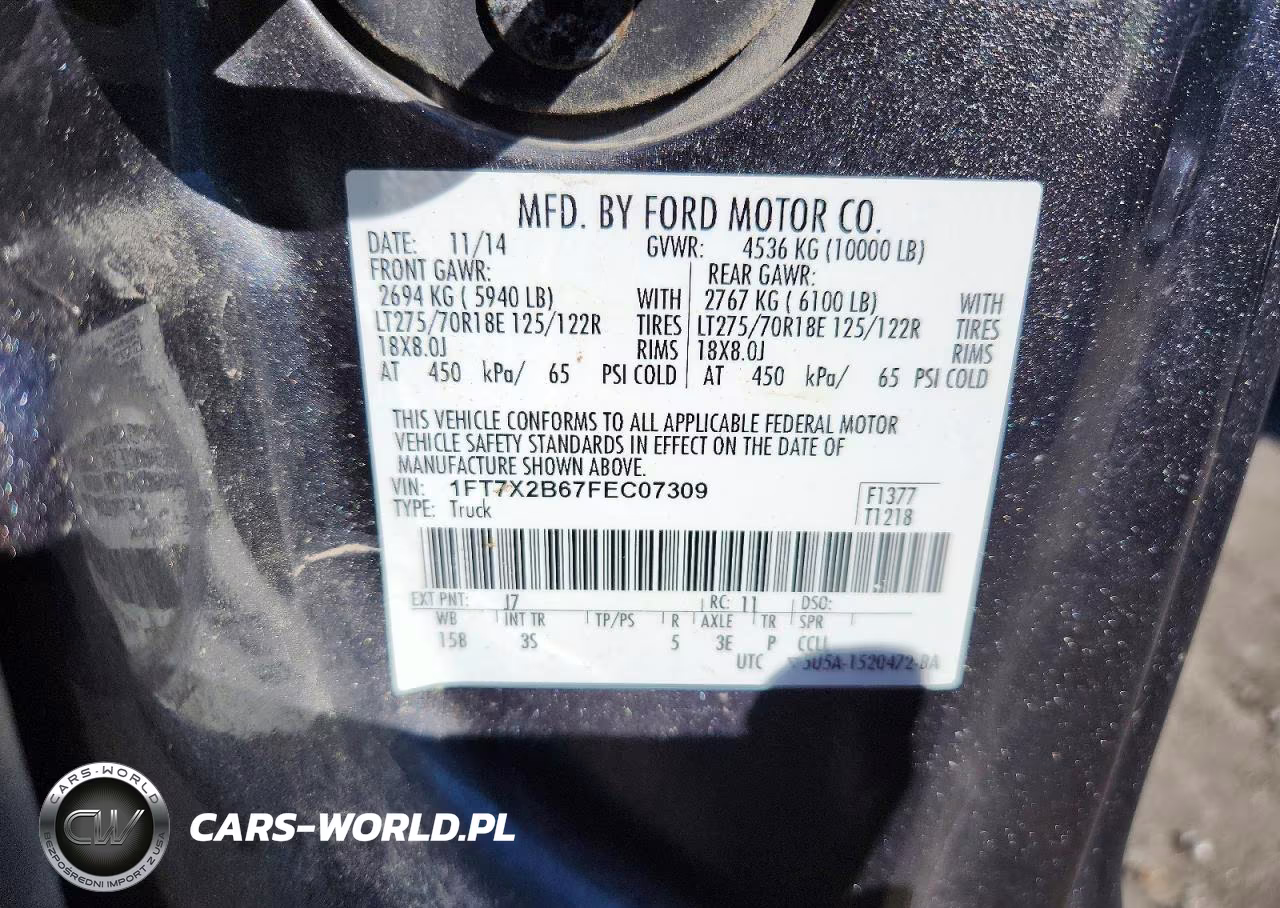 2015 Ford F250 Super Duty VIN:1FT7X2B67FEC07309 - 12
