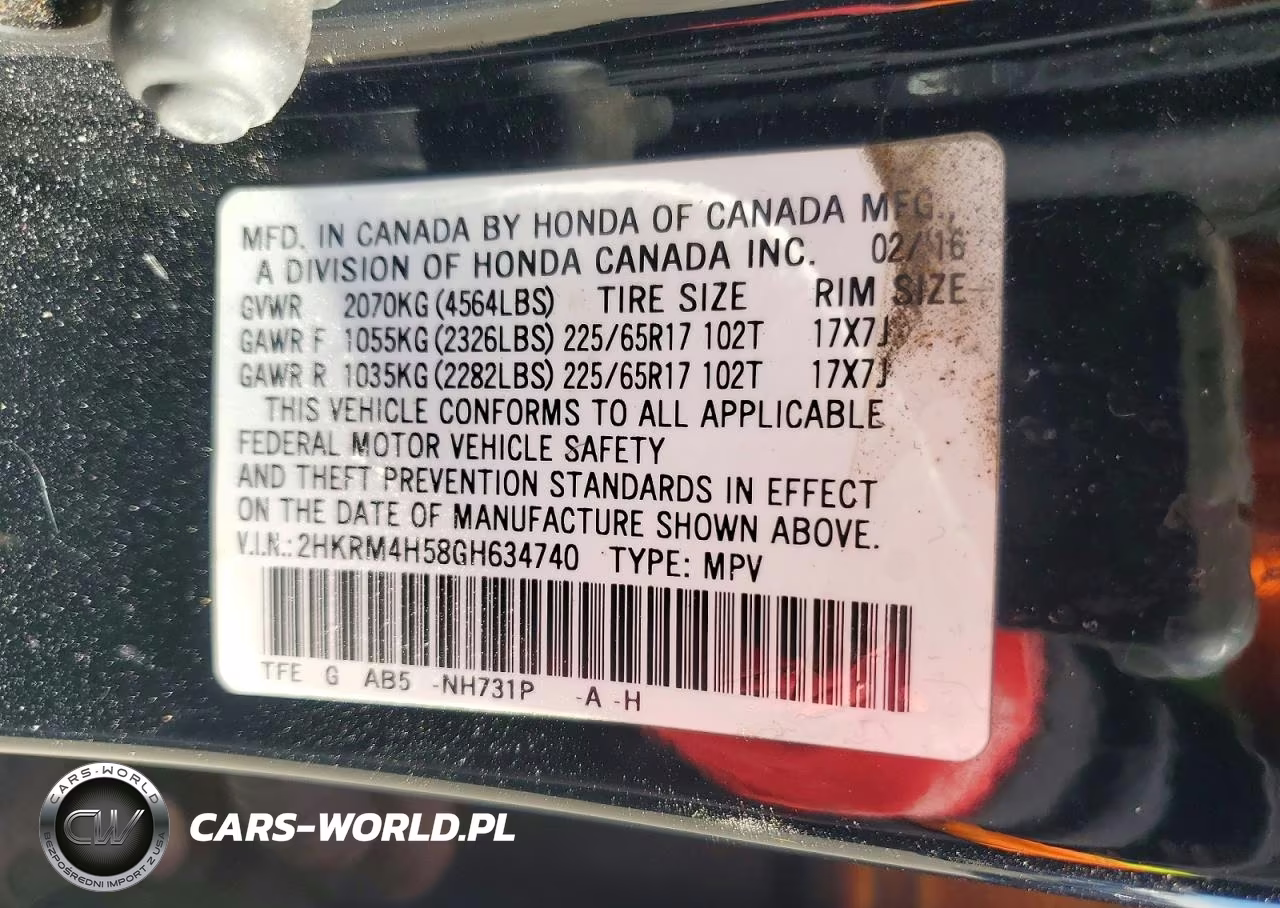 2016 Honda Cr-V Ex VIN:2HKRM4H58GH634740 - 13