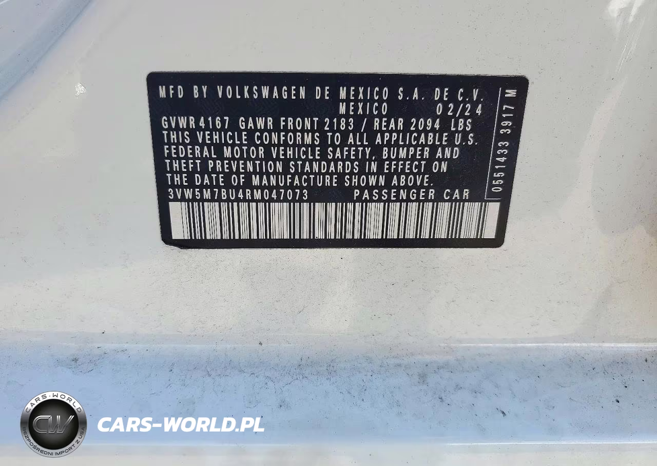 2024 Volkswagen Jetta S VIN:3VW5M7BU4RM047073 - 12