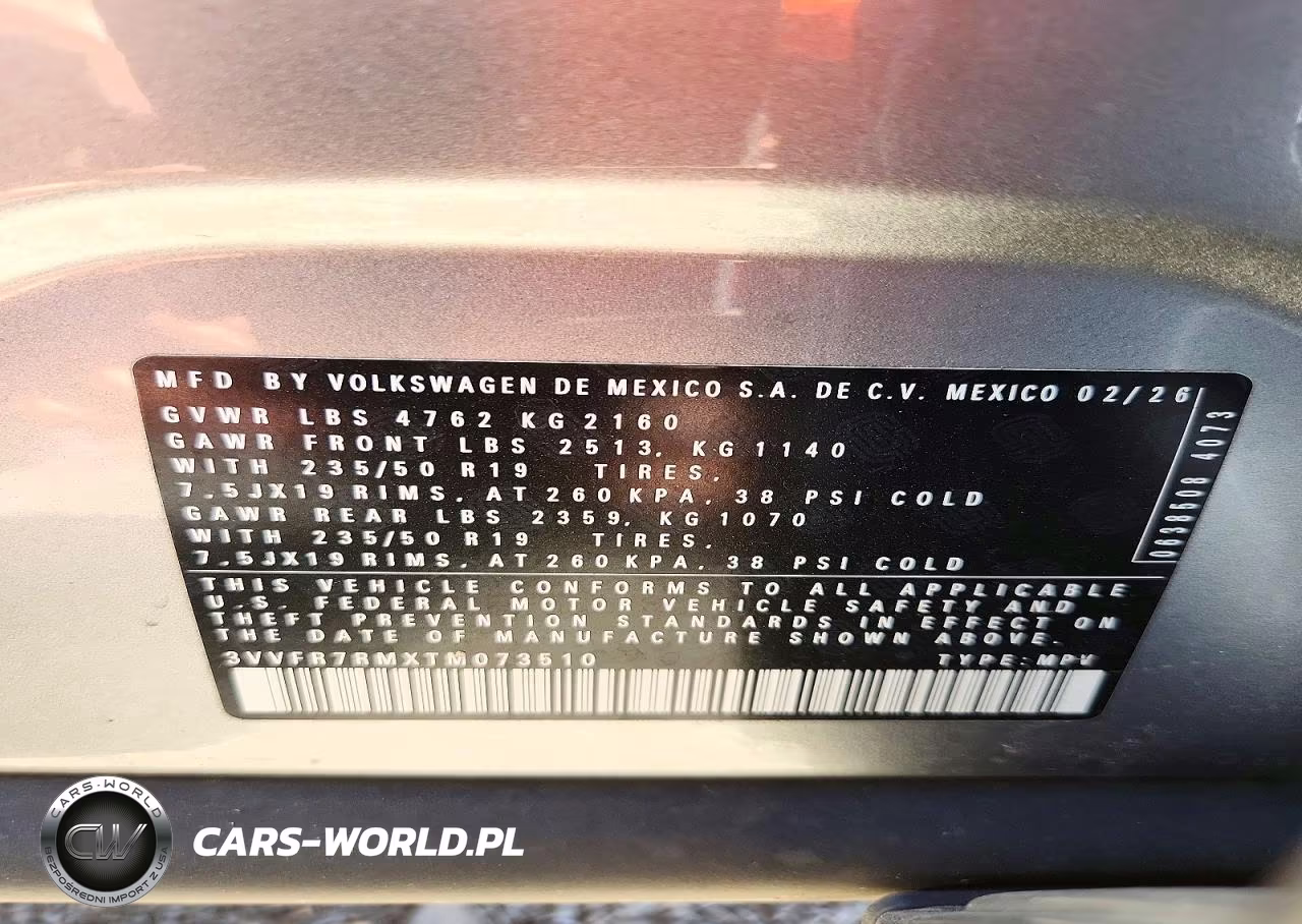 2026 Volkswagen Tiguan Se VIN:3VVFR7RMXTM073510 - 14
