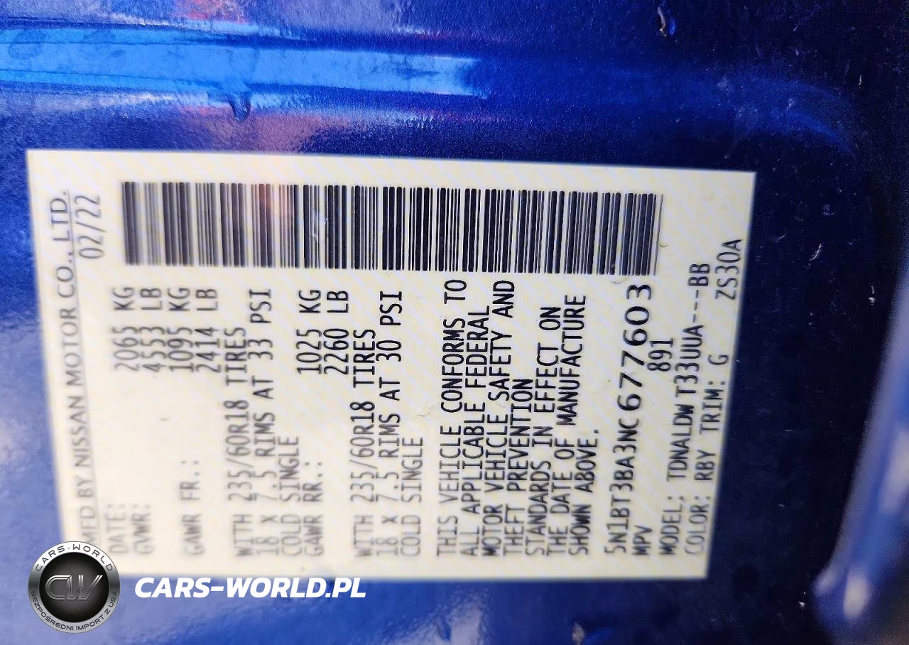 2022 Nissan Rogue Sv VIN:5N1BT3BA3NC677603 - 13