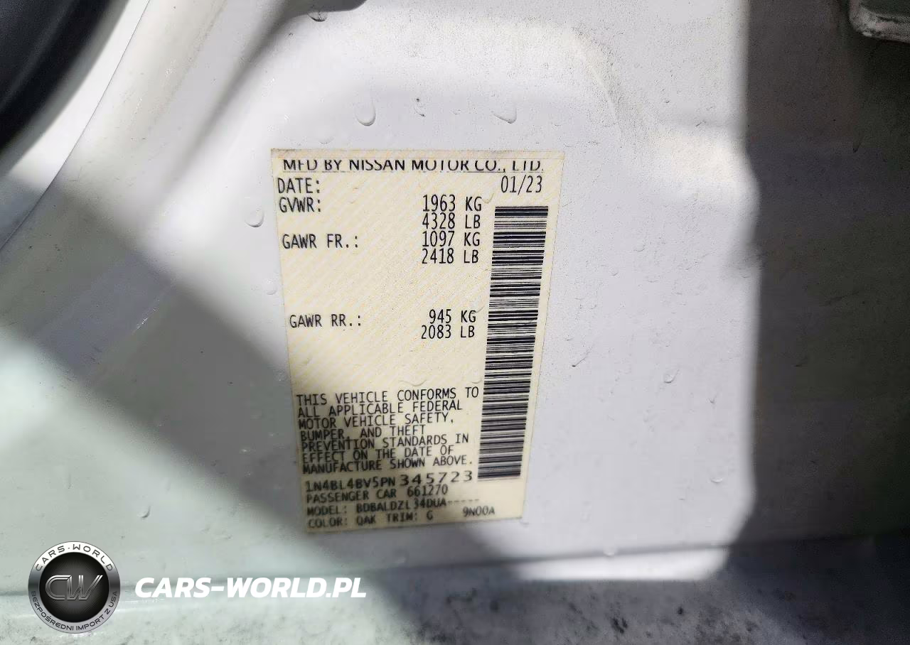 2023 Nissan Altima S VIN:1N4BL4BV5PN345723 - 12