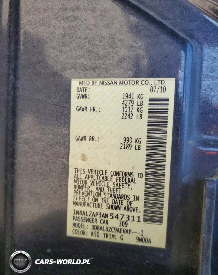 2010 Nissan Altima 2.5 VIN:1N4AL2AP3AN547311 - 12