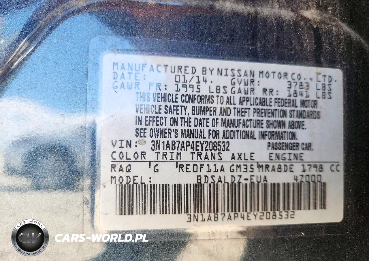 2014 Nissan Sentra Sv VIN:3N1AB7AP4EY208532 - 12