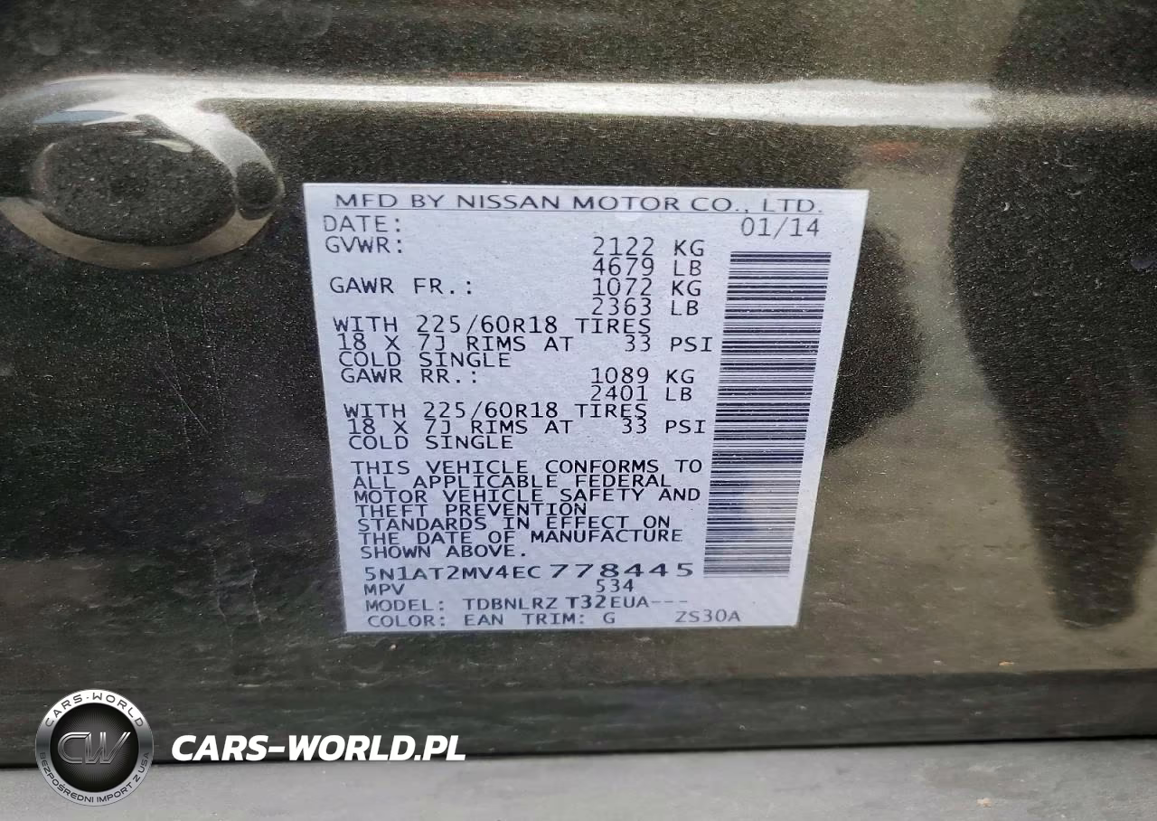 2014 Nissan Rogue Sl VIN:5N1AT2MV4EC778445 - 14
