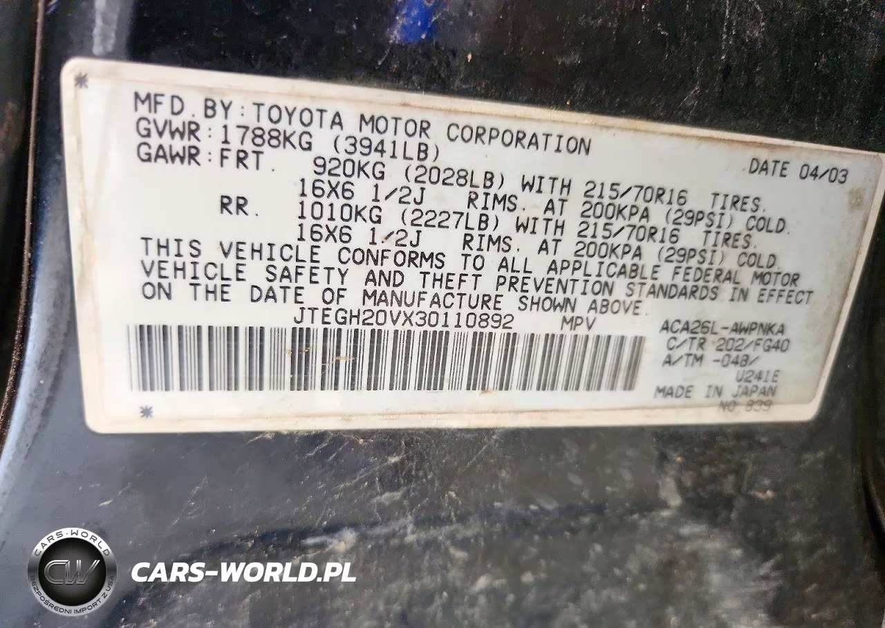 2003 Toyota Rav4 Base VIN:JTEGH20VX30110892 - 12