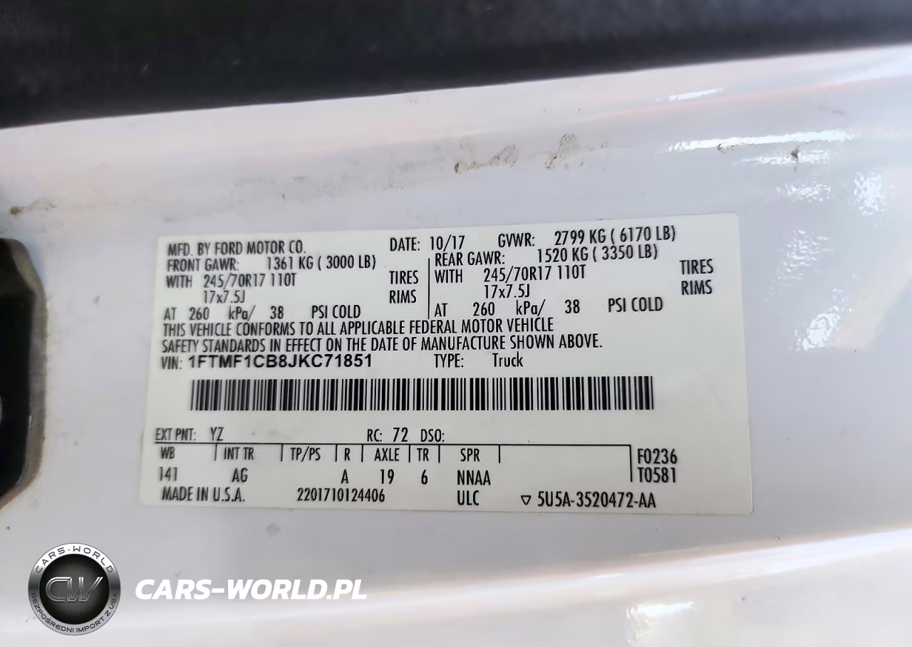 2018 Ford F150 VIN:1FTMF1CB8JKC71851 - 13