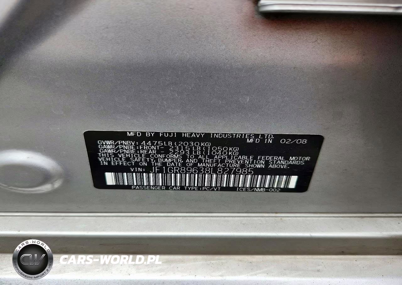 2008 Subaru Impreza Wrx Sti VIN:JF1GR89638L827985 - 14