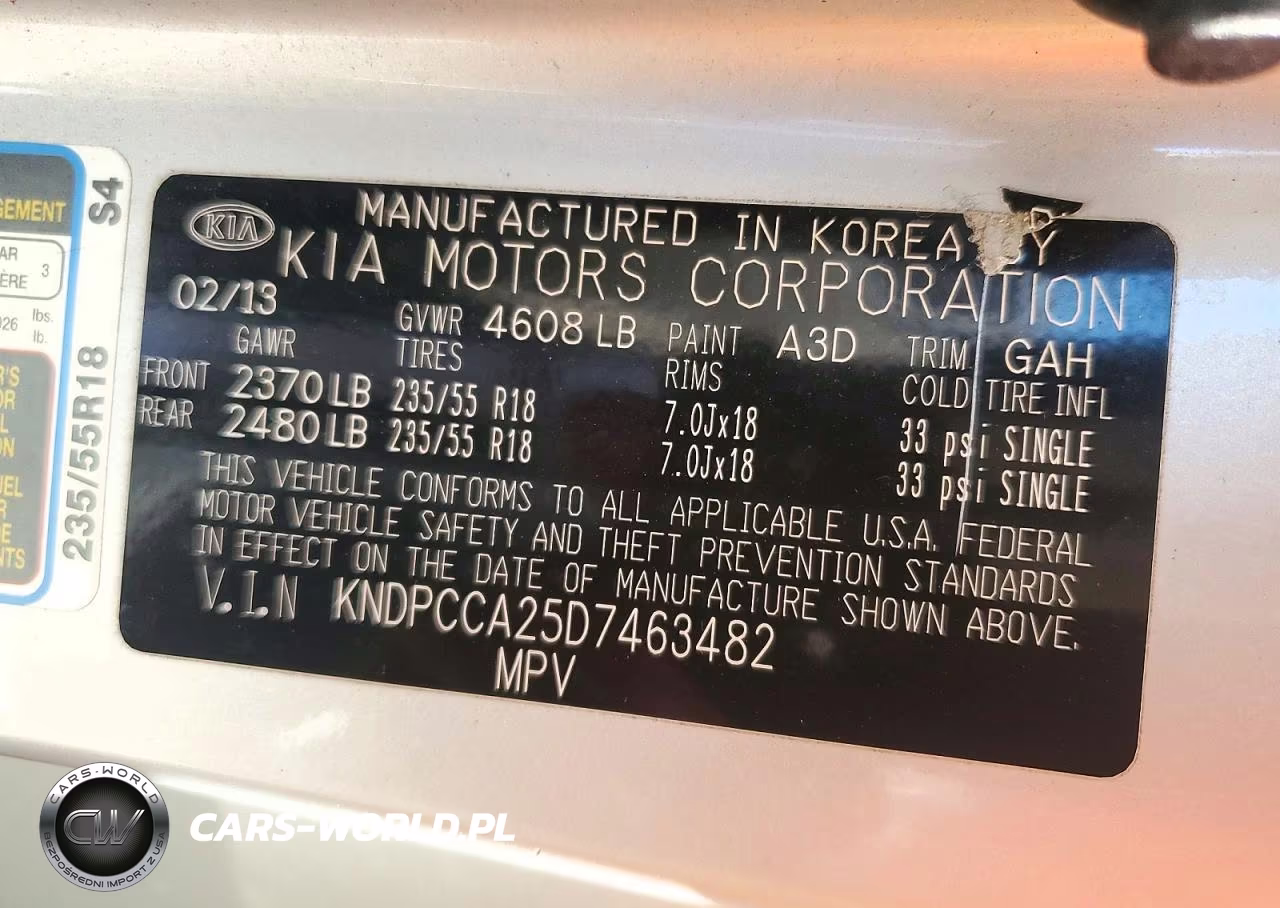 2013 Kia Sportage Ex VIN:KNDPCCA25D7463482 - 13
