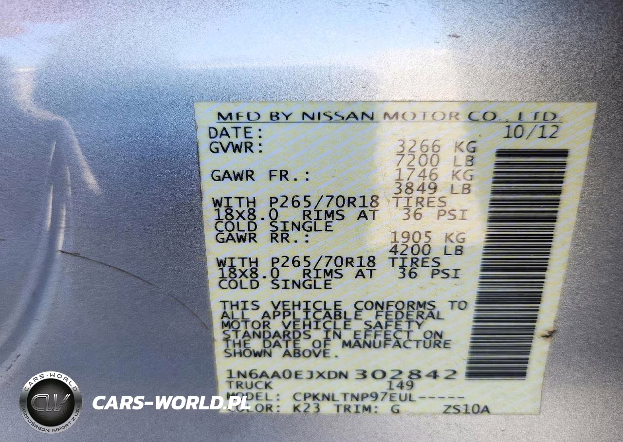 2013 Nissan Titan S VIN:1N6AA0EJXDN302842 - 12