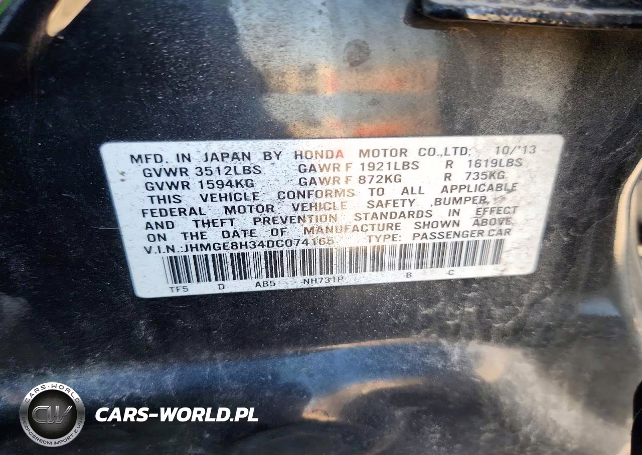 2013 Honda Fit VIN:JHMGE8H34DC074165 - 12