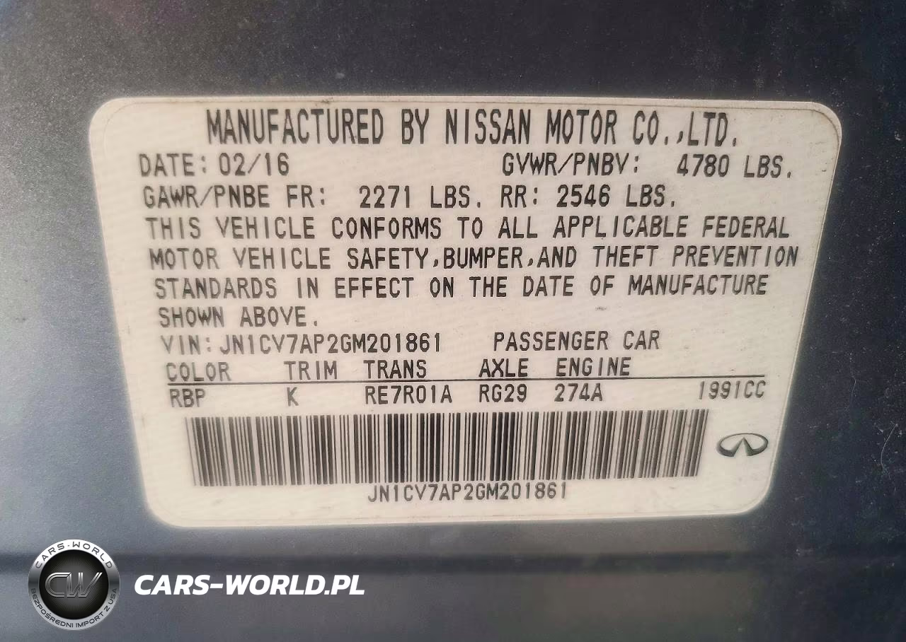 INFINITI Q50 BASE VIN:JN1CV7AP2GM201861 - 12