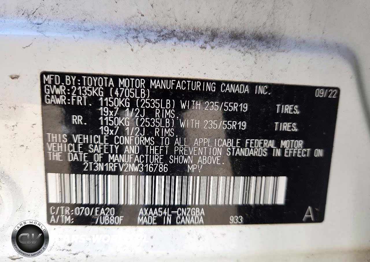 2022 Toyota Rav4 Limited VIN:2T3N1RFV2NW316786 - 14