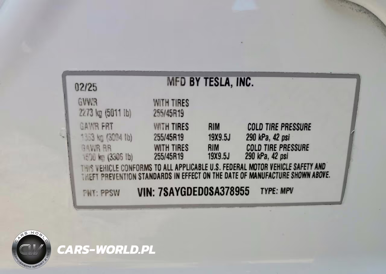 2025 Tesla Model Y VIN:7SAYGDED0SA378955 - 12
