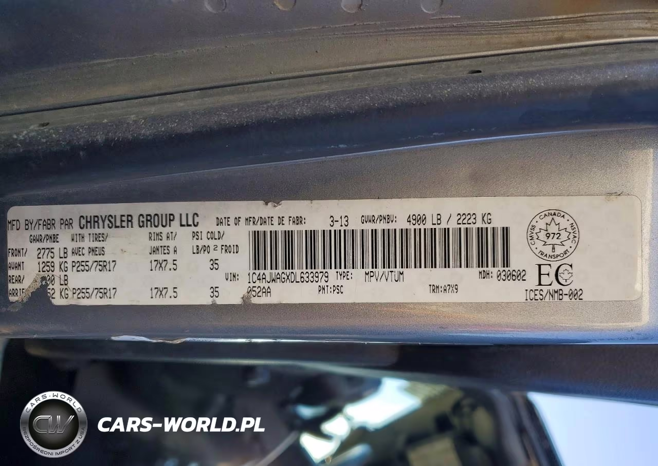 2013 Jeep Wrangler Sport VIN:1C4AJWAGXDL633979 - 13