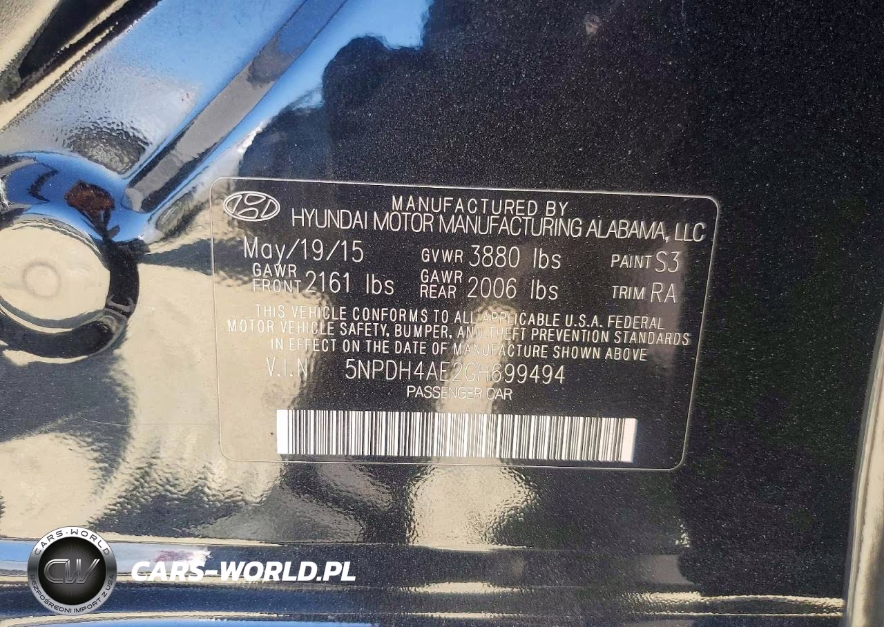 2016 Hyundai Elantra Se VIN:5NPDH4AE2GH699494 - 12