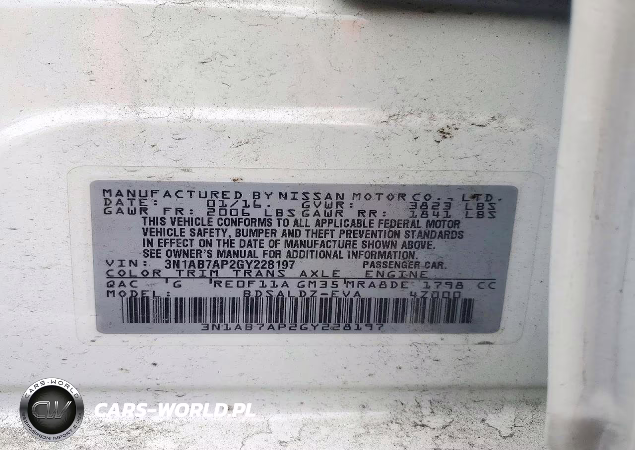 2016 Nissan Sentra Sv VIN:3N1AB7AP2GY228197 - 12
