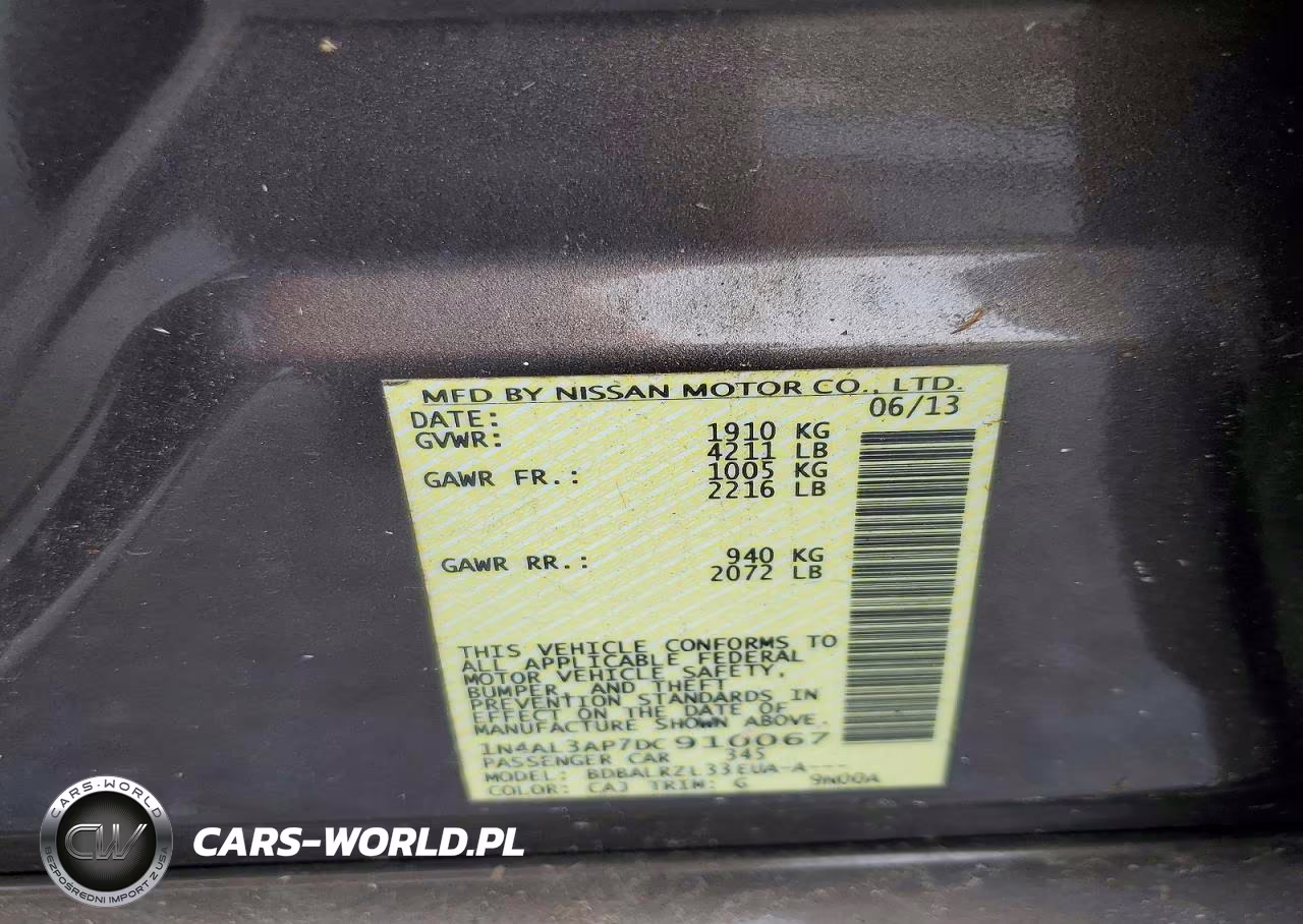 2013 Nissan Altima 2.5 VIN:1N4AL3AP7DC910067 - 12