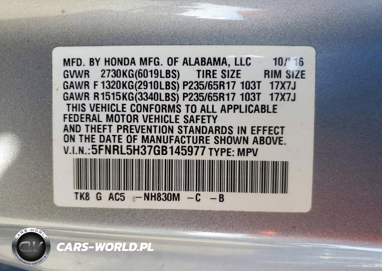 2016 Honda Odyssey Se VIN:5FNRL5H37GB145977 - 13