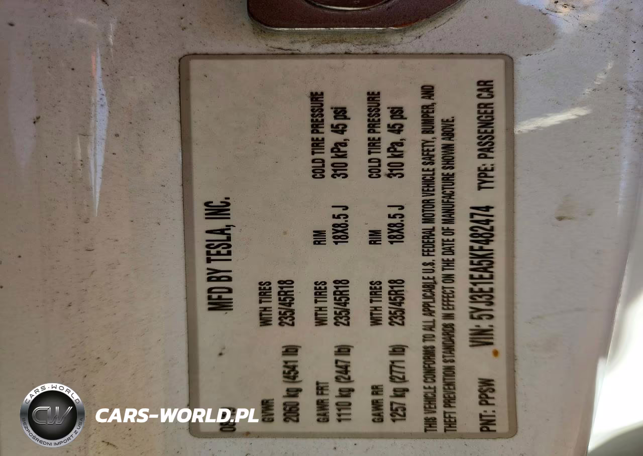 2019 Tesla Model 3 VIN:5YJ3E1EA5KF482474 - 12
