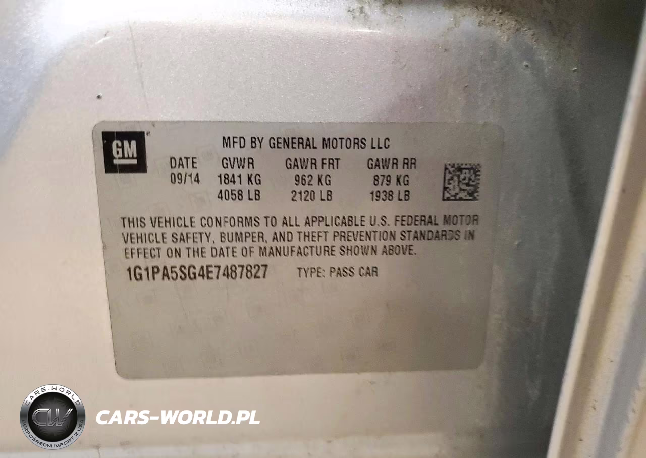 2014 Chevrolet Cruze Ls VIN:1G1PA5SG4E7487827 - 12