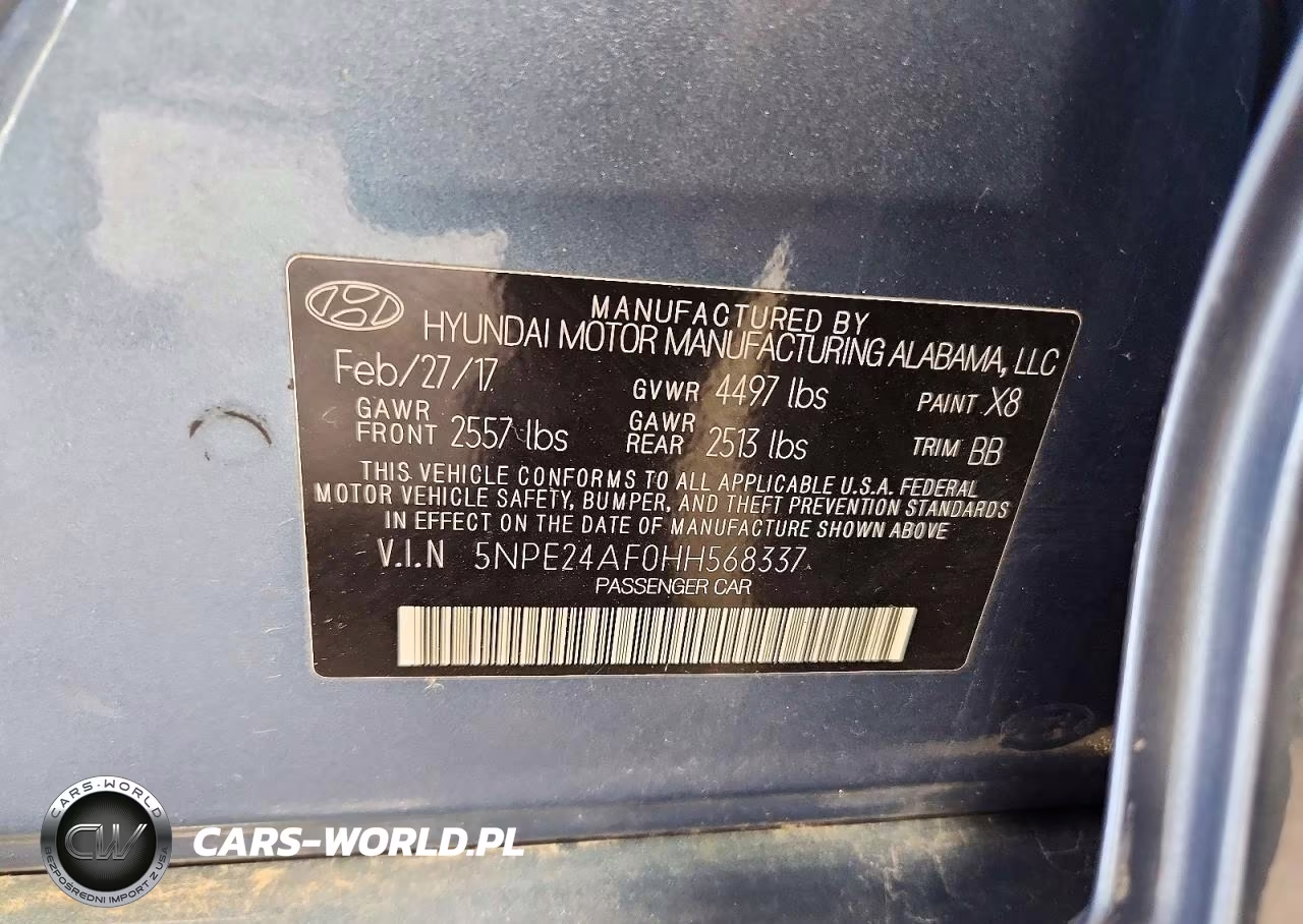 2017 Hyundai Sonata Base VIN:5NPE24AF0HH568337 - 12