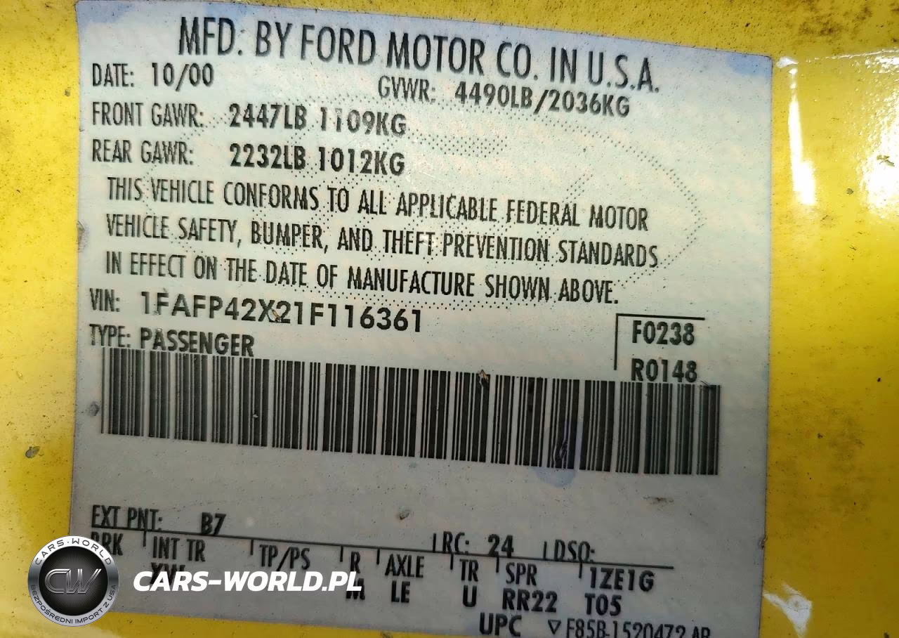 2001 Ford Mustang Gt VIN:1FAFP42X21F116361 - 13